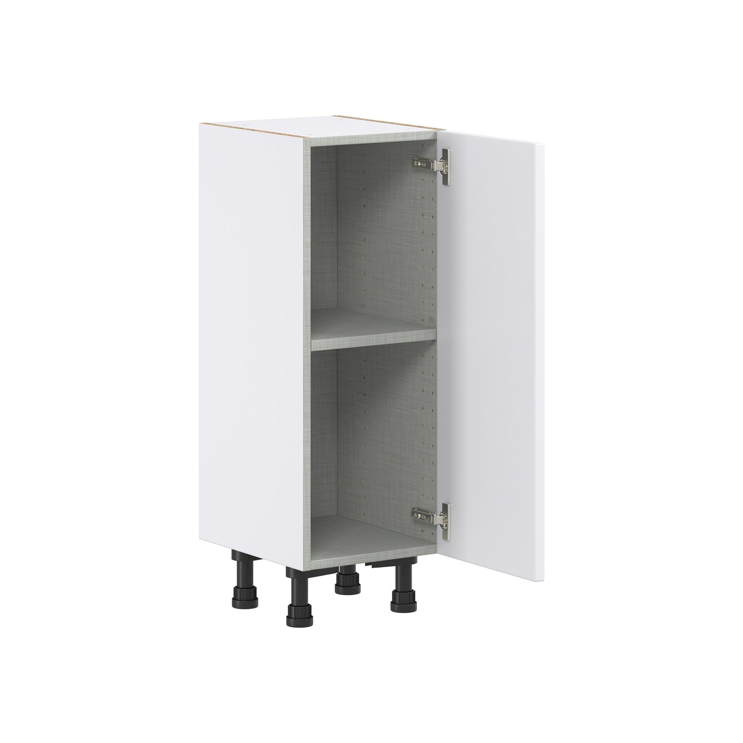Hugo&Borg Lasalle 12-in W x 34.5-in H x 14-in D Bright White Slab Base Fully Assembled Cabinet (Flat Panel Slab Door Style)