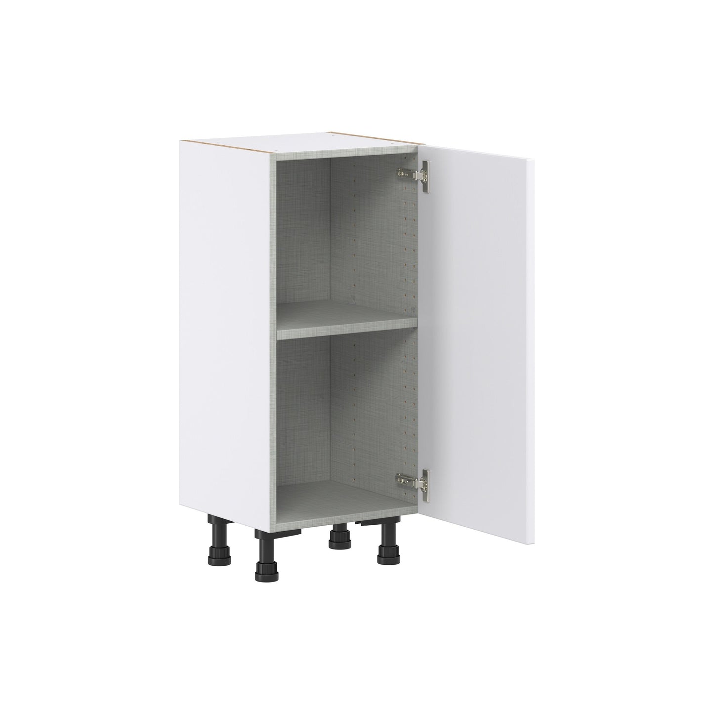 Hugo&Borg Lasalle 15-in W x 34.5-in H x 14-in D Bright White Slab Base Fully Assembled Cabinet (Flat Panel Slab Door Style)