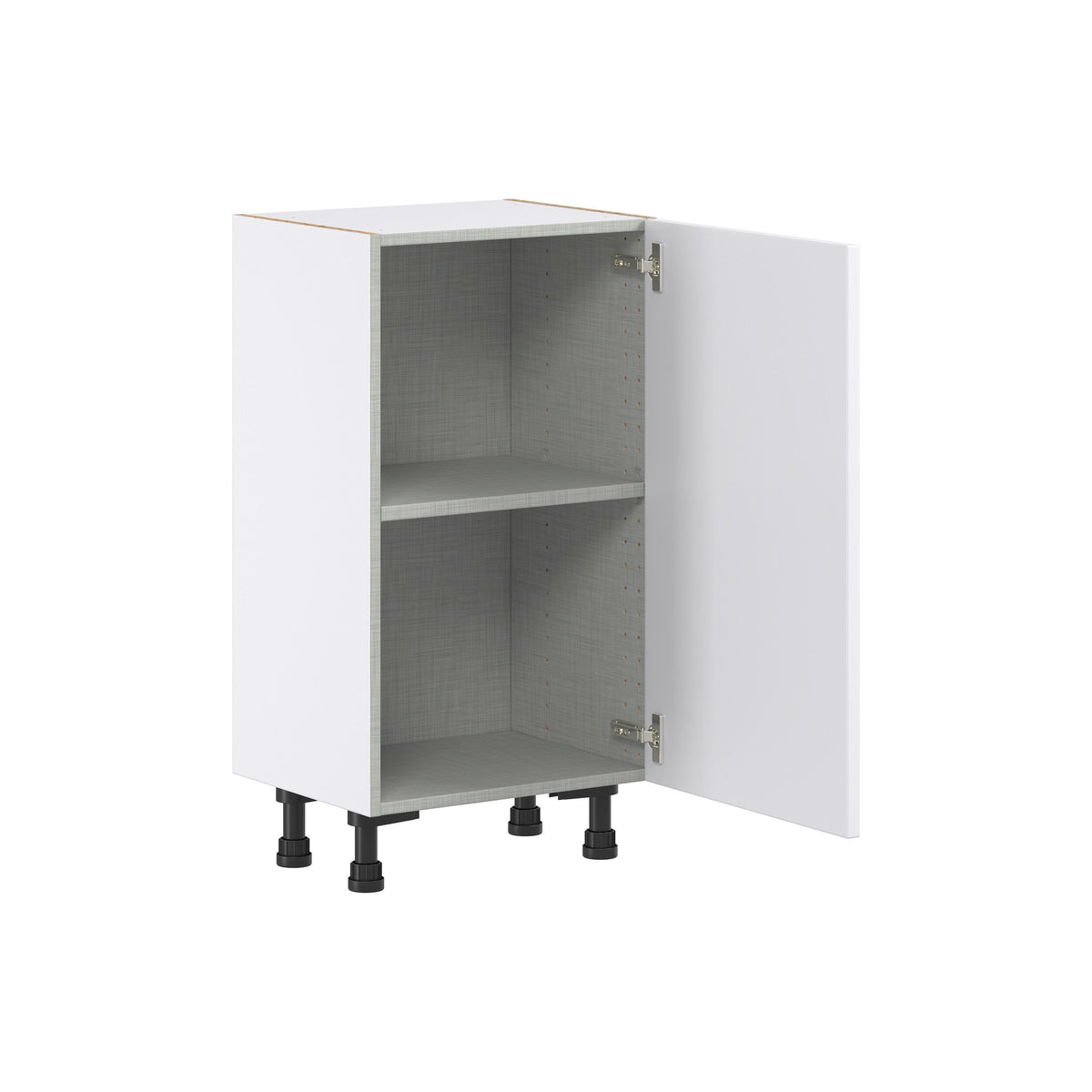 Hugo&Borg Lasalle 18-in W x 34.5-in H x 14-in D Bright White Slab Base Fully Assembled Cabinet (Flat Panel Slab Door Style)