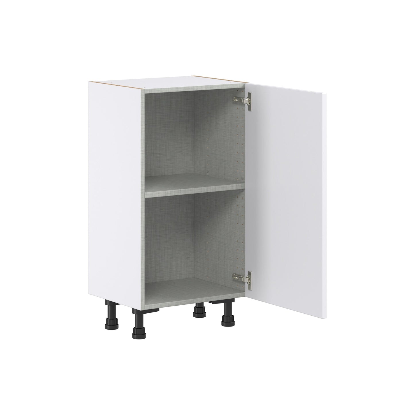 Hugo&Borg Lasalle 18-in W x 34.5-in H x 14-in D Bright White Slab Base Fully Assembled Cabinet (Flat Panel Slab Door Style)