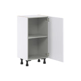 Hugo&Borg Lasalle 18-in W x 34.5-in H x 14-in D Bright White Slab Base Fully Assembled Cabinet (Flat Panel Slab Door Style)