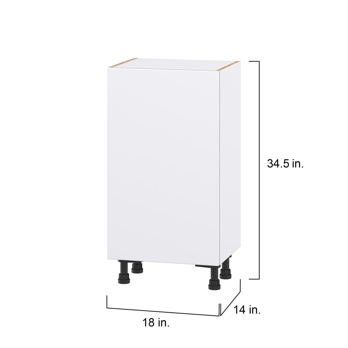 Hugo&Borg Lasalle 18-in W x 34.5-in H x 14-in D Bright White Slab Base Fully Assembled Cabinet (Flat Panel Slab Door Style)