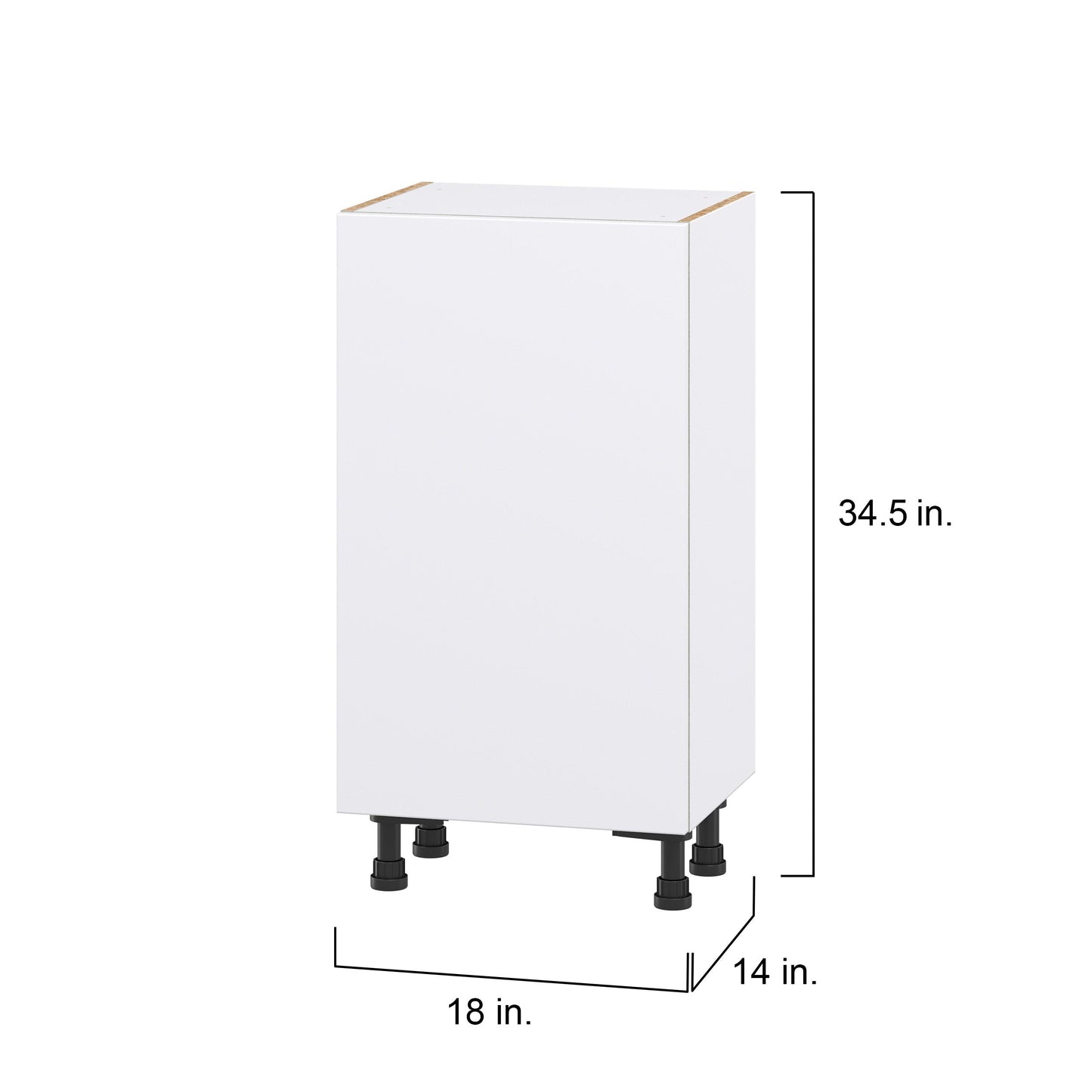 Hugo&Borg Lasalle 18-in W x 34.5-in H x 14-in D Bright White Slab Base Fully Assembled Cabinet (Flat Panel Slab Door Style)