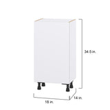 Hugo&Borg Lasalle 18-in W x 34.5-in H x 14-in D Bright White Slab Base Fully Assembled Cabinet (Flat Panel Slab Door Style)