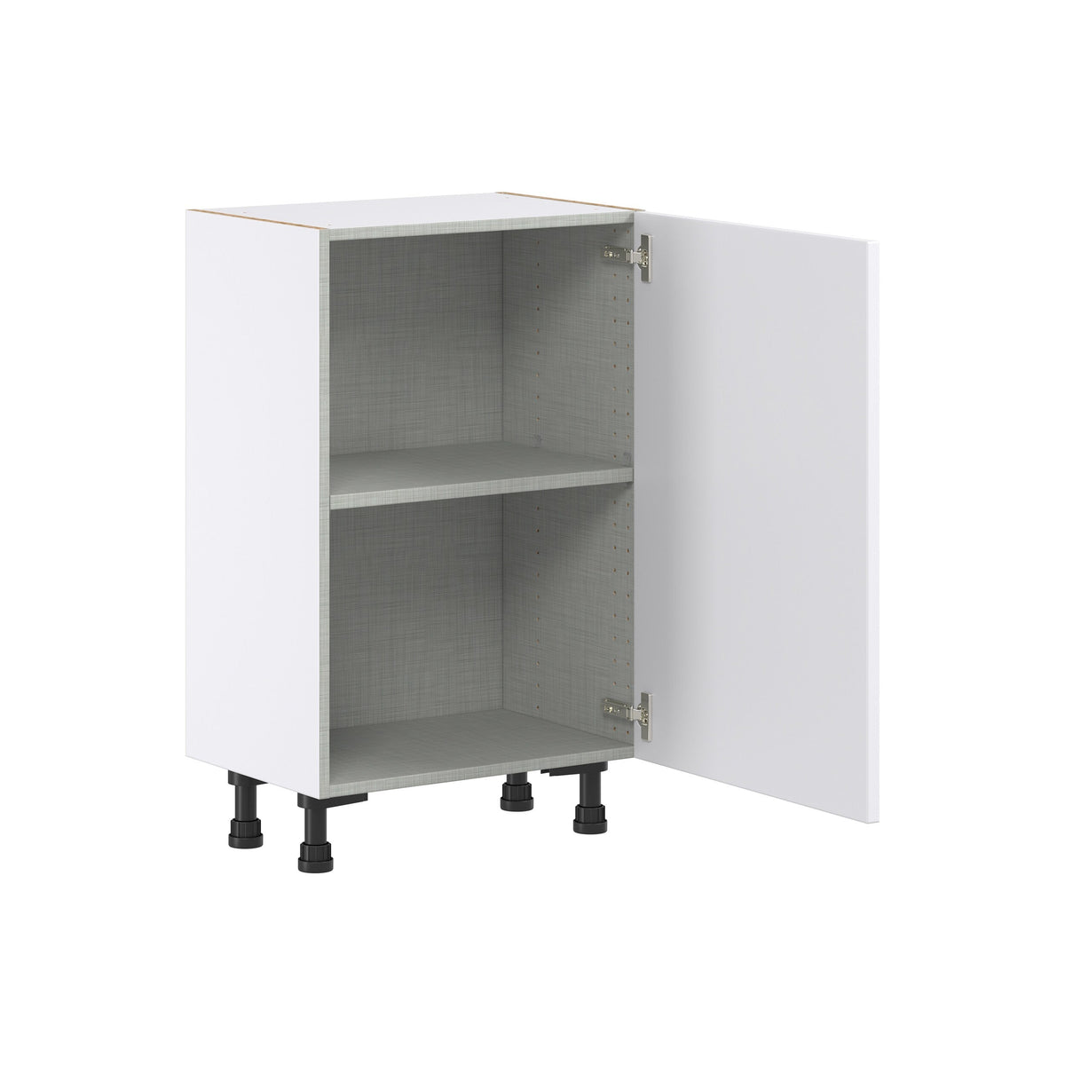 Hugo&Borg Lasalle 21-in W x 34.5-in H x 14-in D Bright White Slab Base Fully Assembled Cabinet (Flat Panel Slab Door Style)