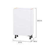 Hugo&Borg Lasalle 21-in W x 34.5-in H x 14-in D Bright White Slab Base Fully Assembled Cabinet (Flat Panel Slab Door Style)