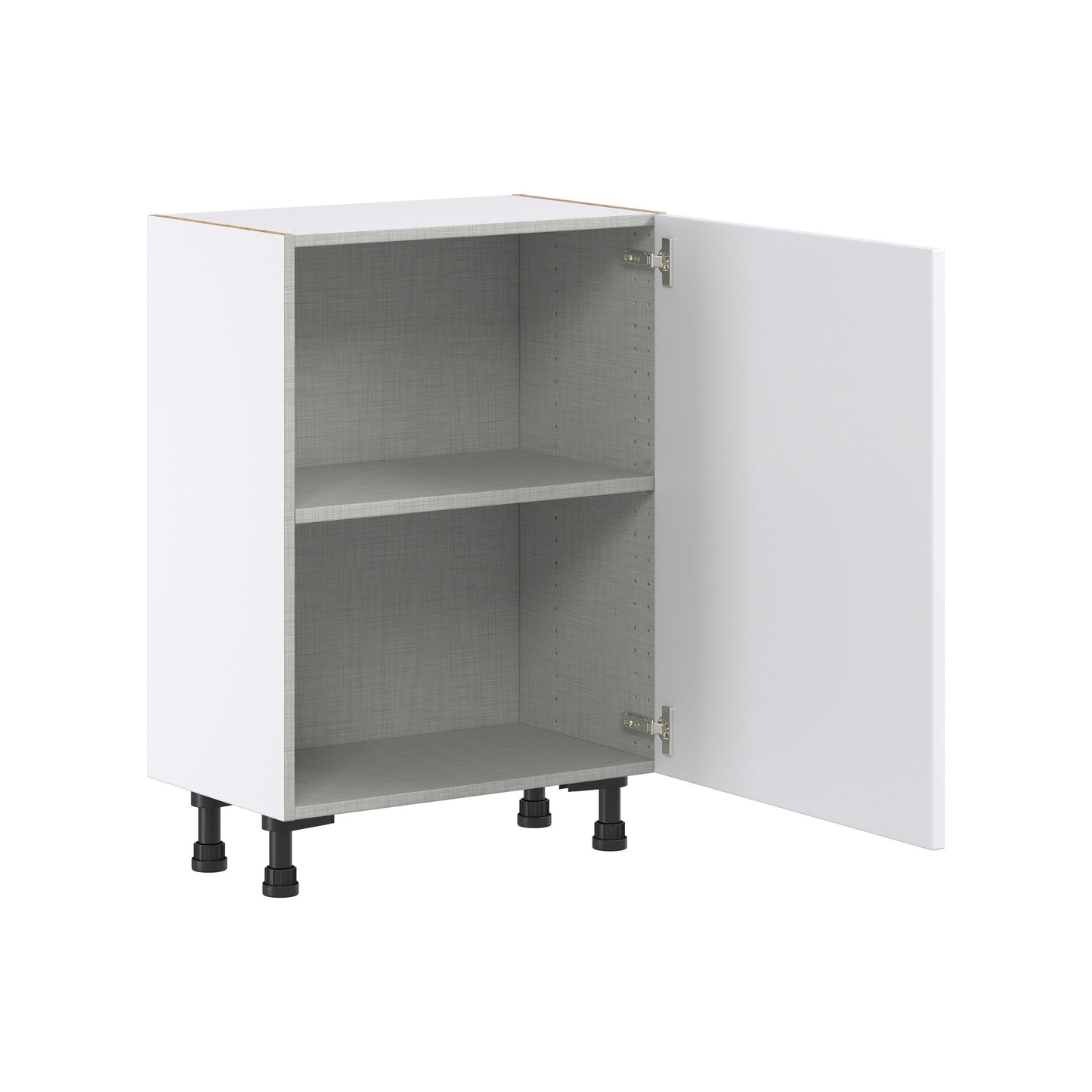 Hugo&Borg Lasalle 24-in W x 34.5-in H x 14-in D Bright White Slab Base Fully Assembled Cabinet (Flat Panel Slab Door Style)