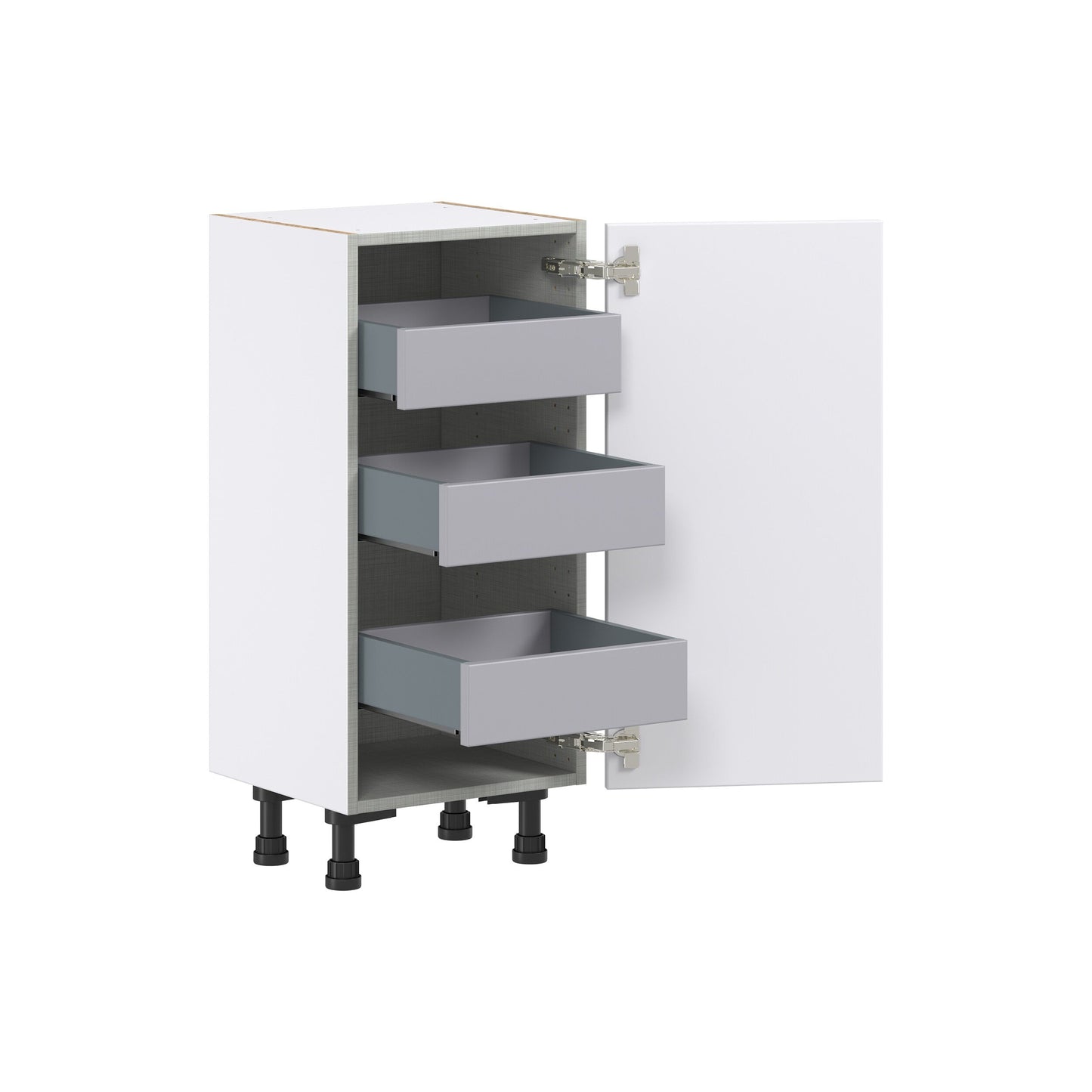 Hugo&Borg Lasalle 15-in W x 34.5-in H x 14-in D Bright White Slab 3-Drawers Base Fully Assembled Cabinet (Flat Panel Slab Style)