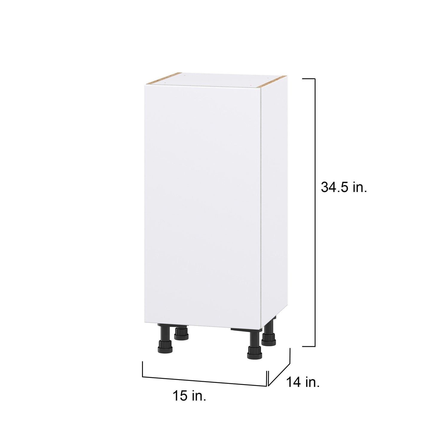 Hugo&Borg Lasalle 15-in W x 34.5-in H x 14-in D Bright White Slab 3-Drawers Base Fully Assembled Cabinet (Flat Panel Slab Style)