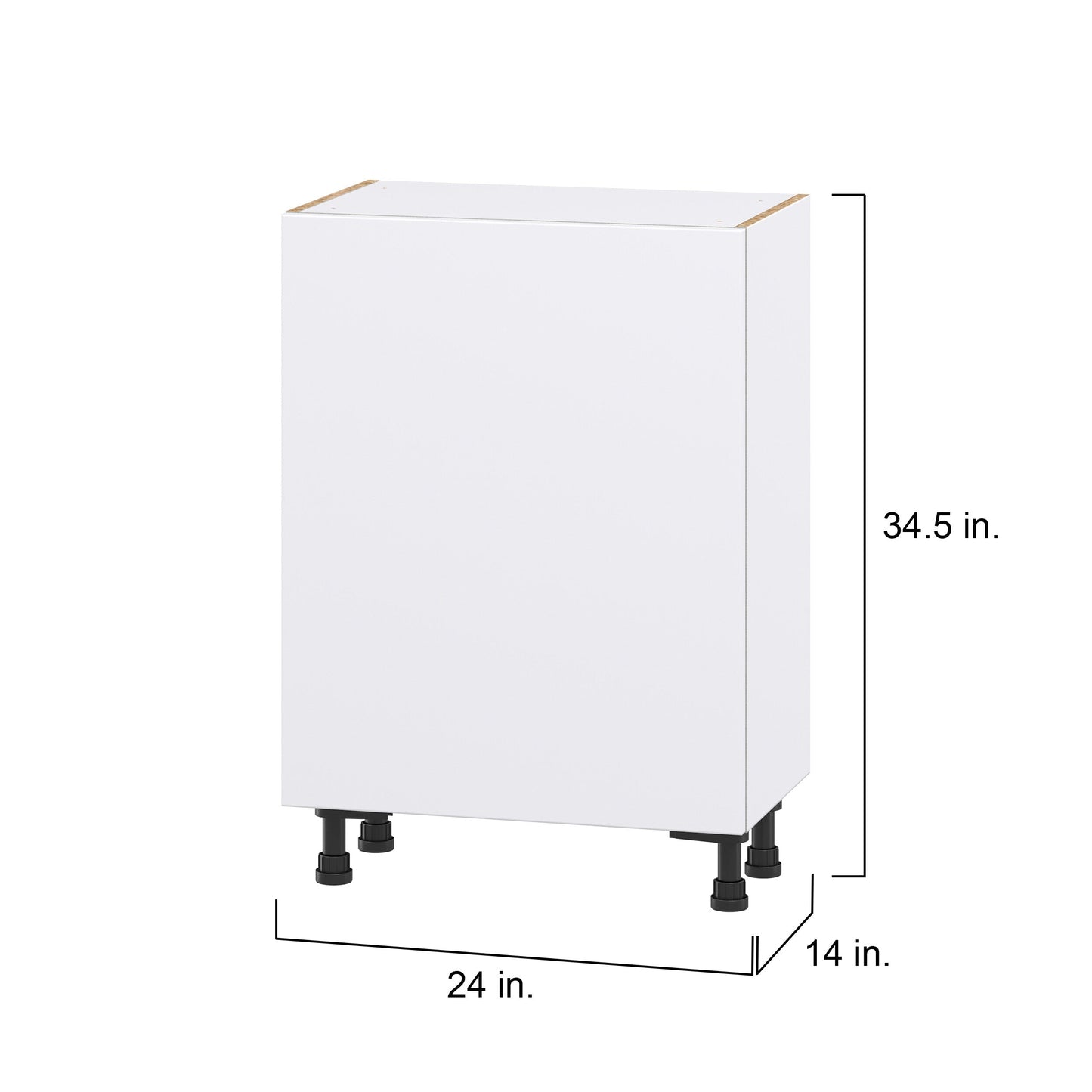 Hugo&Borg Lasalle 24-in W x 34.5-in H x 14-in D Bright White Slab 3-Drawers Base Fully Assembled Cabinet (Flat Panel Slab Style)