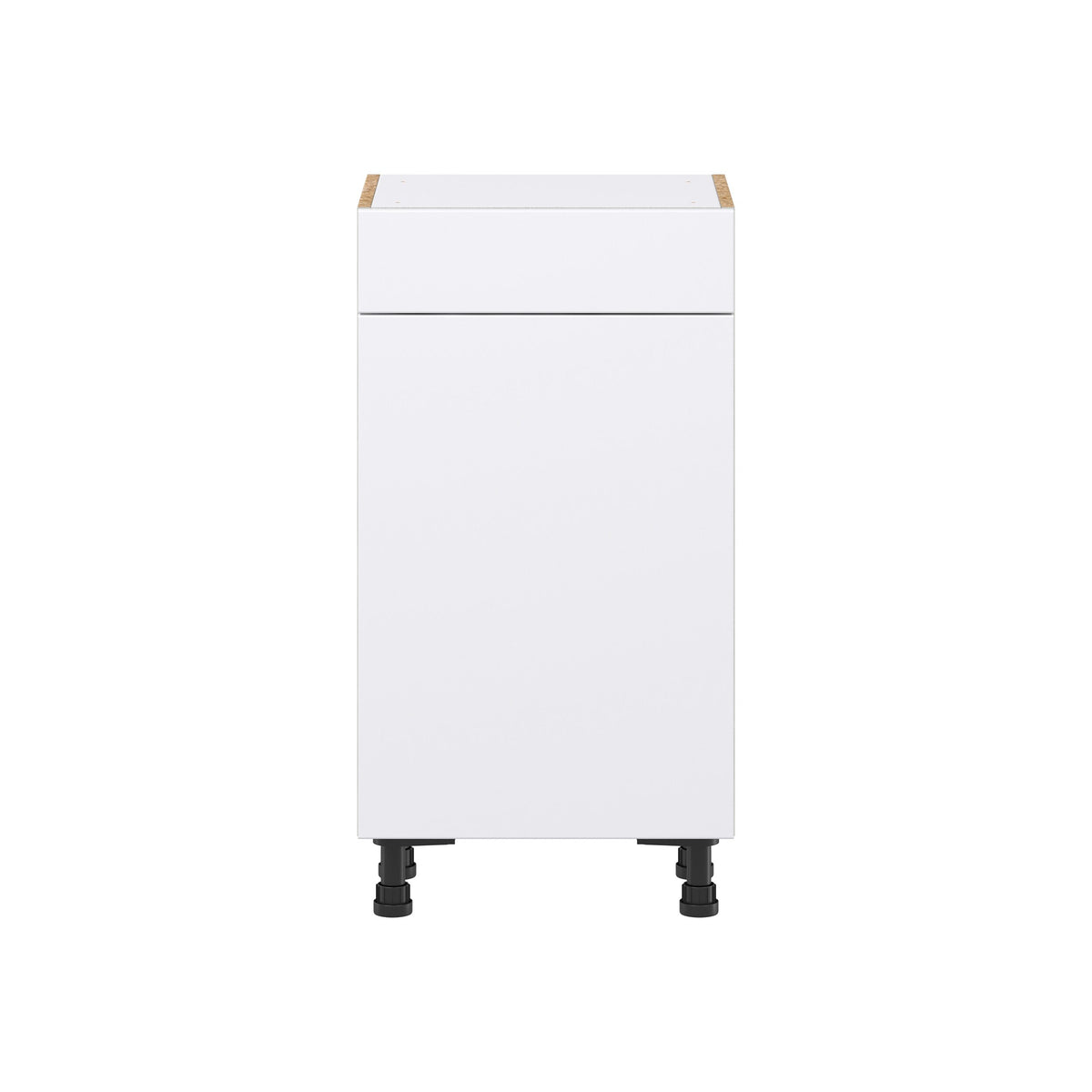 Hugo&Borg Lasalle 18-in W x 34.5-in H x 14-in D Bright White Slab 1-Drawer Base Fully Assembled Cabinet (Flat Panel Slab Style)