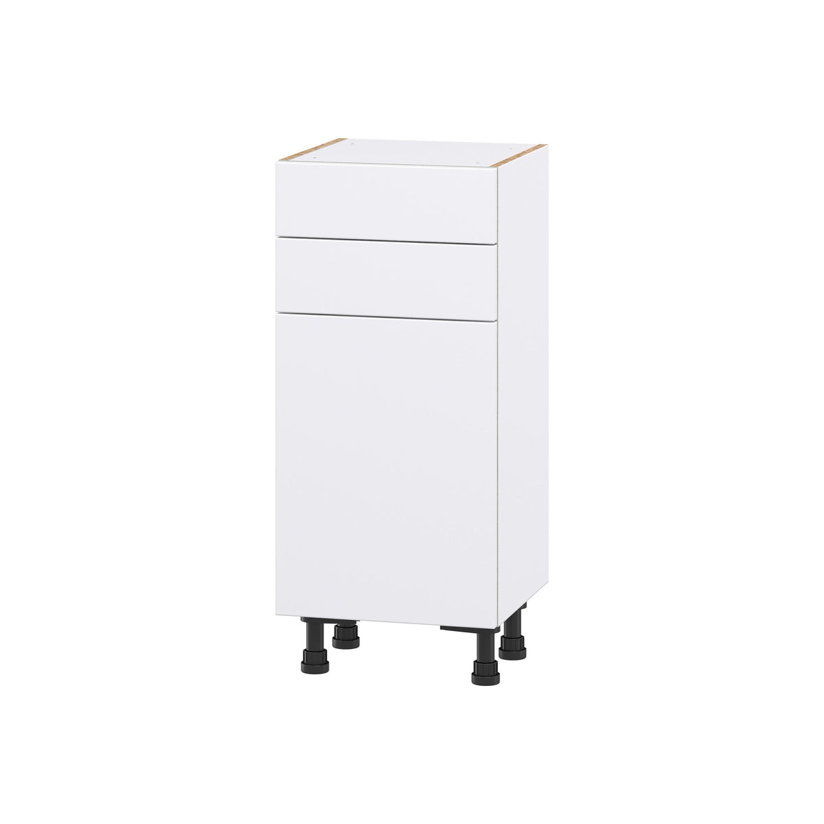 Hugo&Borg Lasalle 15-in W x 34.5-in H x 14-in D Bright White Slab 2-Drawers Base Fully Assembled Cabinet (Flat Panel Slab Style)