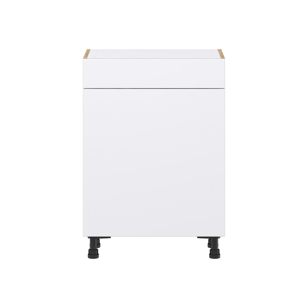 Hugo&Borg Lasalle 24-in W x 34.5-in H x 14-in D Bright White Slab 1-Drawer Base Fully Assembled Cabinet (Flat Panel Slab Style)