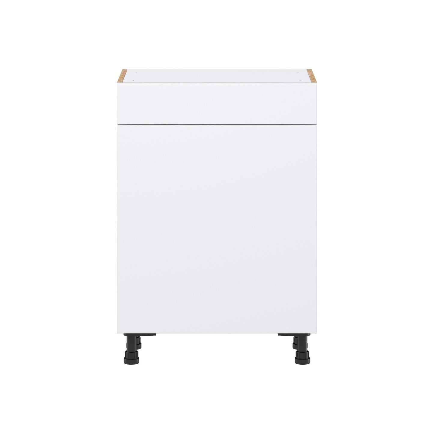 Hugo&Borg Lasalle 24-in W x 34.5-in H x 14-in D Bright White Slab 1-Drawer Base Fully Assembled Cabinet (Flat Panel Slab Style)