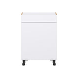 Hugo&Borg Lasalle 24-in W x 34.5-in H x 14-in D Bright White Slab 1-Drawer Base Fully Assembled Cabinet (Flat Panel Slab Style)