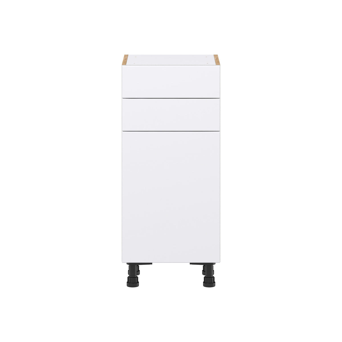 Hugo&Borg Lasalle 15-in W x 34.5-in H x 14-in D Bright White Slab 2-Drawers Base Fully Assembled Cabinet (Flat Panel Slab Style)