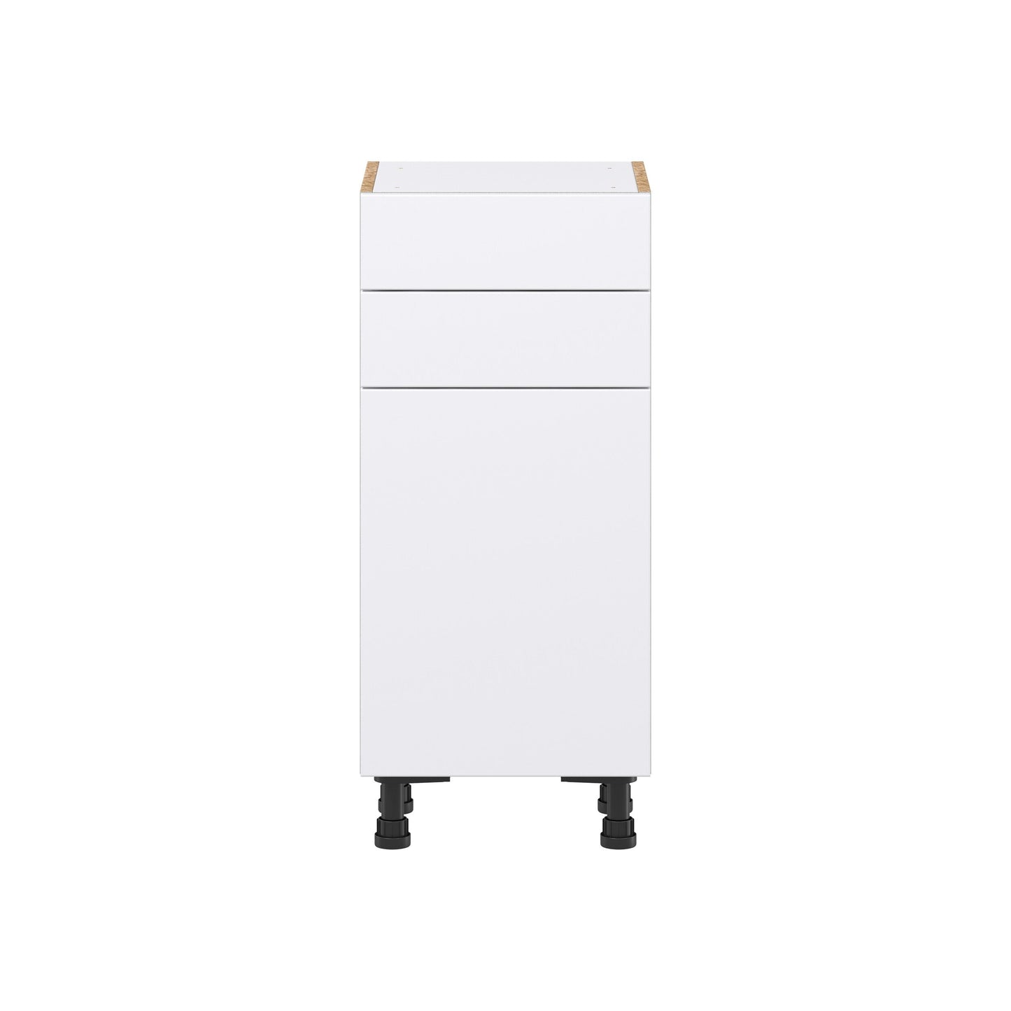 Hugo&Borg Lasalle 15-in W x 34.5-in H x 14-in D Bright White Slab 2-Drawers Base Fully Assembled Cabinet (Flat Panel Slab Style)