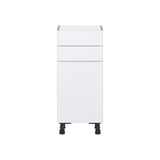 Hugo&Borg Lasalle 15-in W x 34.5-in H x 14-in D Bright White Slab 2-Drawers Base Fully Assembled Cabinet (Flat Panel Slab Style)