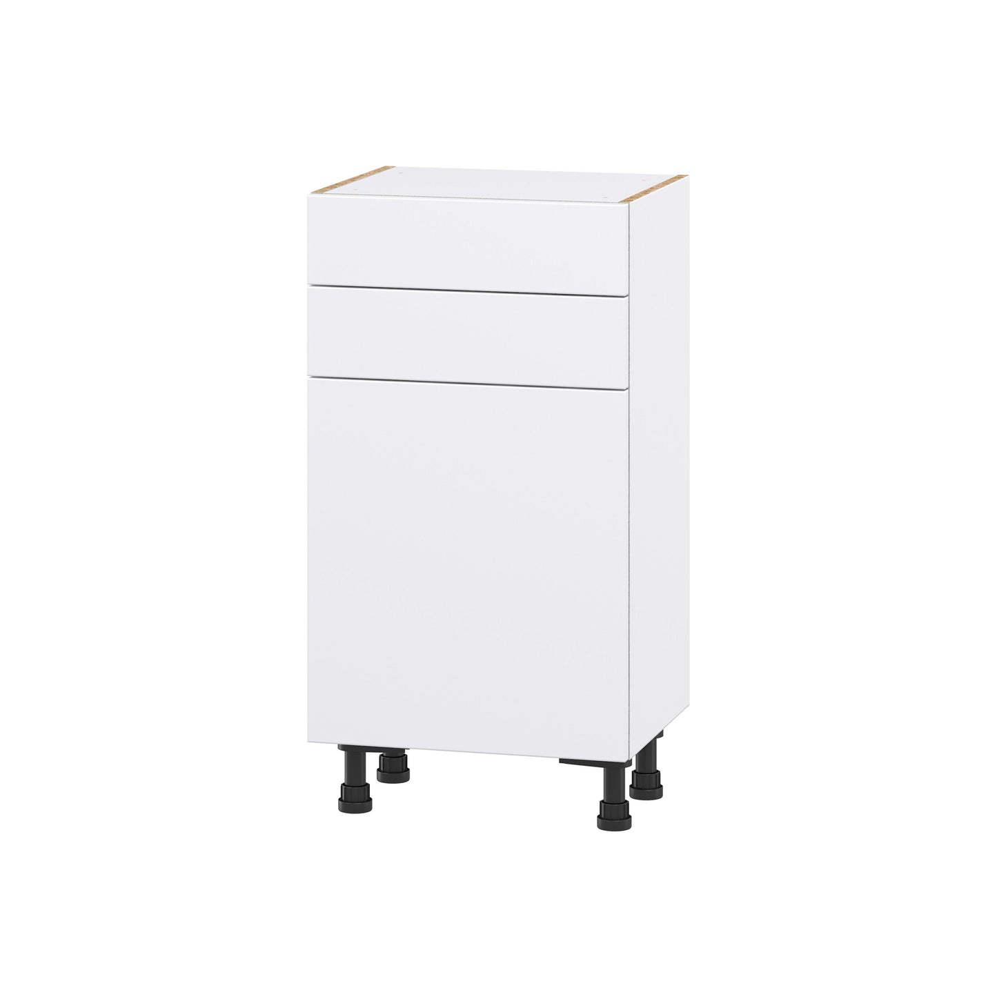 Hugo&Borg Lasalle 18-in W x 34.5-in H x 14-in D Bright White Slab 2-Drawers Base Fully Assembled Cabinet (Flat Panel Slab Style)