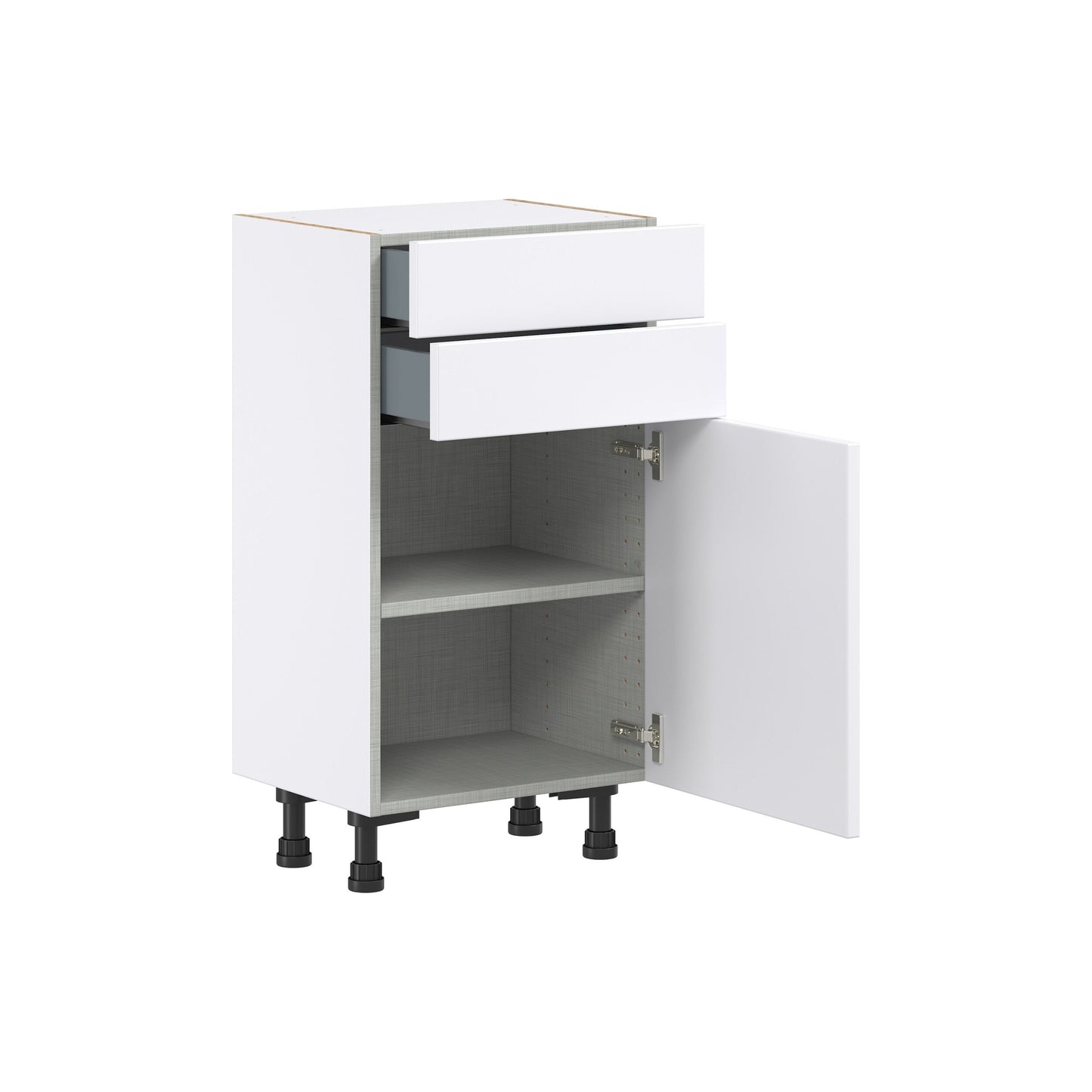Hugo&Borg Lasalle 18-in W x 34.5-in H x 14-in D Bright White Slab 2-Drawers Base Fully Assembled Cabinet (Flat Panel Slab Style)