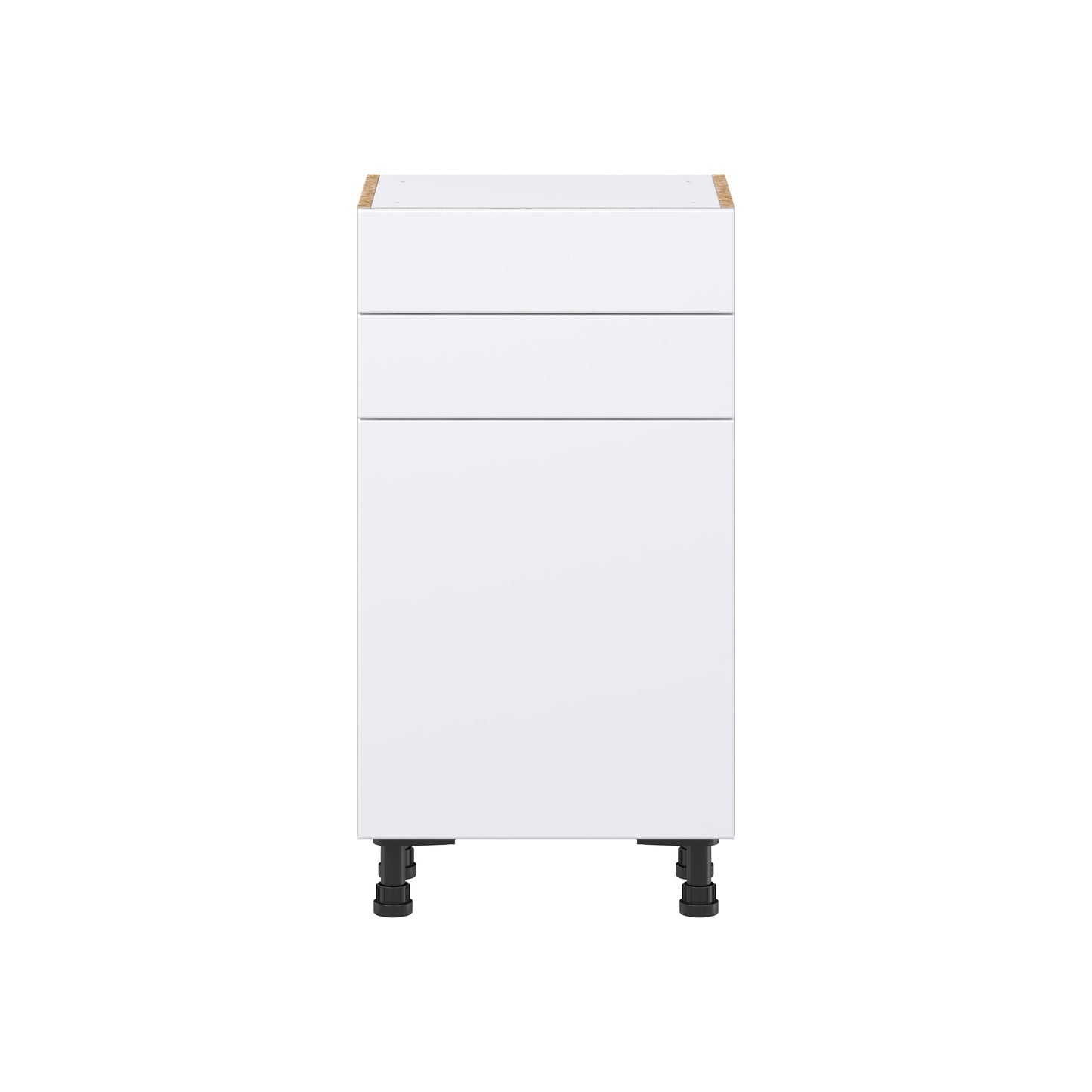 Hugo&Borg Lasalle 18-in W x 34.5-in H x 14-in D Bright White Slab 2-Drawers Base Fully Assembled Cabinet (Flat Panel Slab Style)