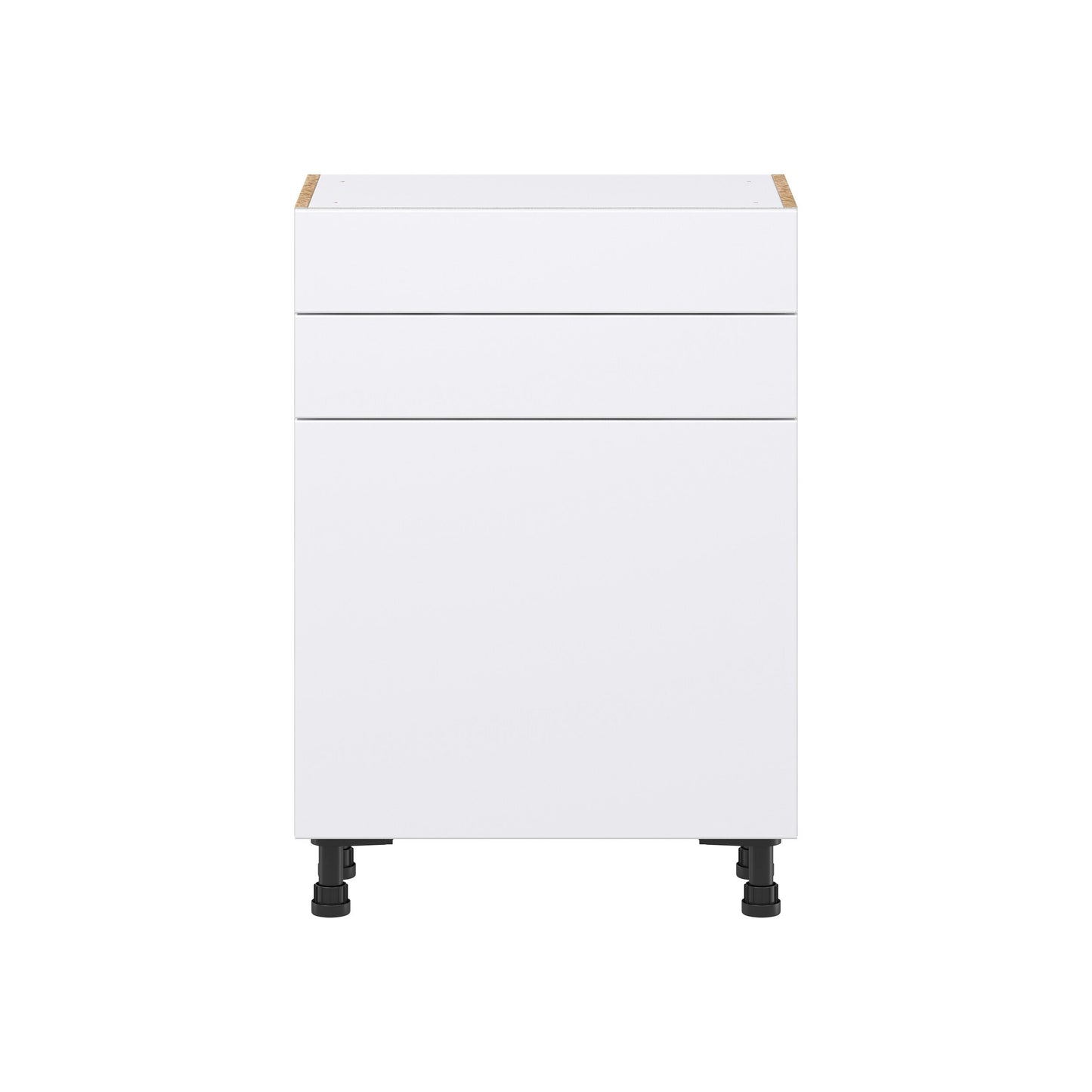 Hugo&Borg Lasalle 24-in W x 34.5-in H x 14-in D Bright White Slab 2-Drawers Base Fully Assembled Cabinet (Flat Panel Slab Style)