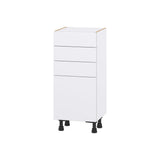 Hugo&Borg Lasalle 15-in W x 34.5-in H x 14-in D Bright White Slab 3-Drawers Base Fully Assembled Cabinet (Flat Panel Slab Style)