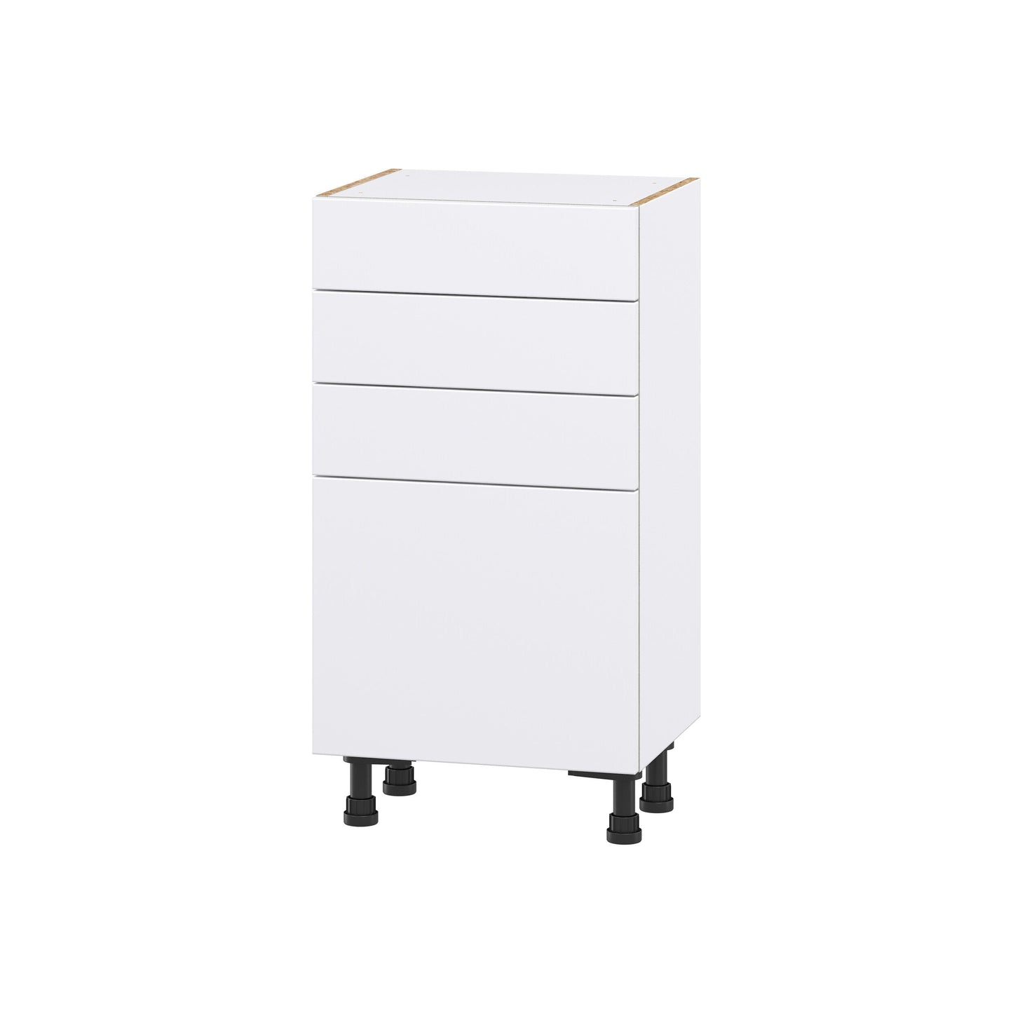 Hugo&Borg Lasalle 18-in W x 34.5-in H x 14-in D Bright White Slab 3-Drawers Base Fully Assembled Cabinet (Flat Panel Slab Style)