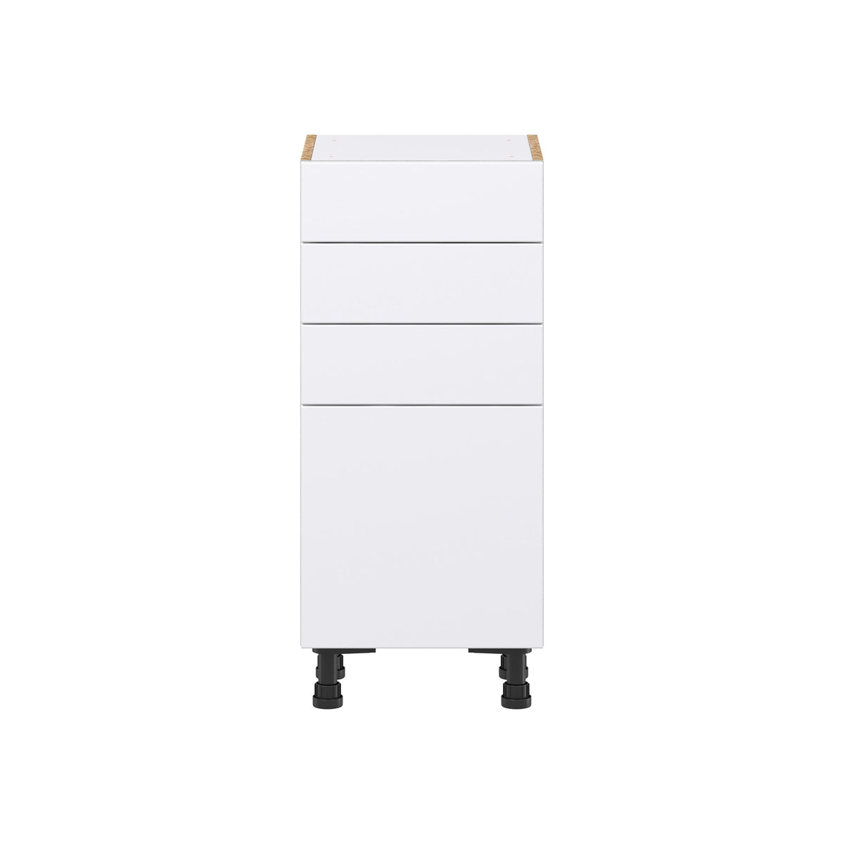 Hugo&Borg Lasalle 15-in W x 34.5-in H x 14-in D Bright White Slab 3-Drawers Base Fully Assembled Cabinet (Flat Panel Slab Style)
