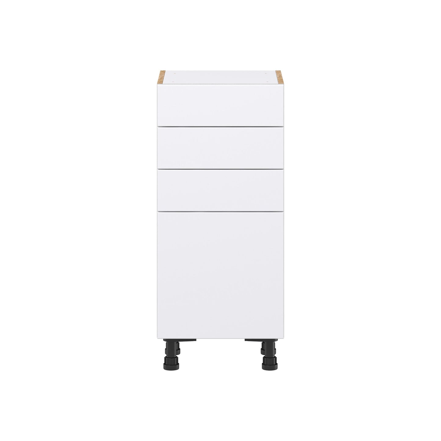 Hugo&Borg Lasalle 15-in W x 34.5-in H x 14-in D Bright White Slab 3-Drawers Base Fully Assembled Cabinet (Flat Panel Slab Style)