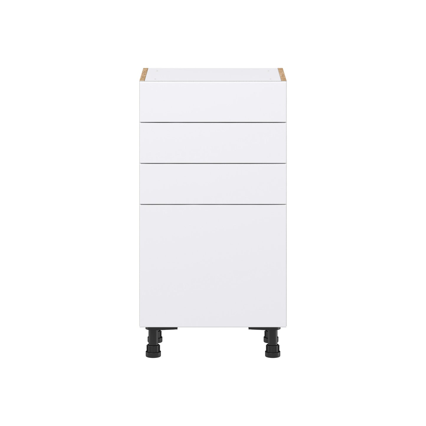 Hugo&Borg Lasalle 18-in W x 34.5-in H x 14-in D Bright White Slab 3-Drawers Base Fully Assembled Cabinet (Flat Panel Slab Style)