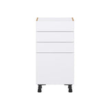 Hugo&Borg Lasalle 18-in W x 34.5-in H x 14-in D Bright White Slab 3-Drawers Base Fully Assembled Cabinet (Flat Panel Slab Style)