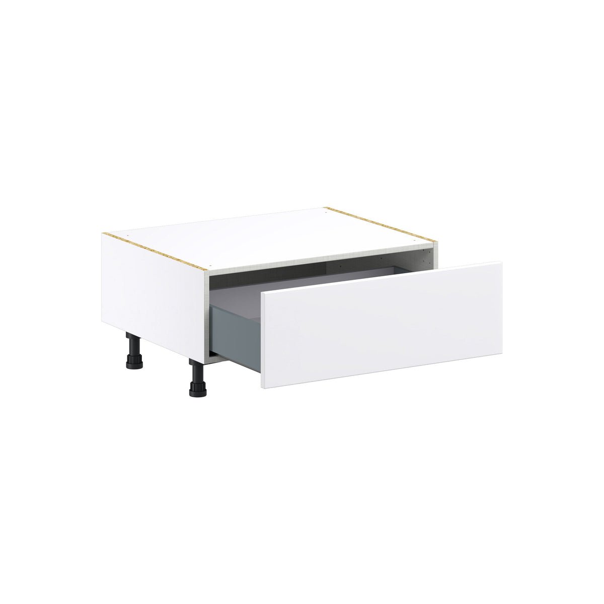 Hugo&Borg Lasalle 30-in W x 14.5-in H x 24-in D Bright White Slab 1-Drawer Base Fully Assembled Cabinet (Flat Panel Style)