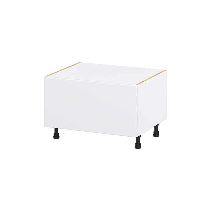 Hugo&Borg Lasalle 30-in W x 19.5-in H x 24-in D Bright White Slab 1-Drawer Base Fully Assembled Cabinet (Flat Panel Style)