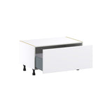 Hugo&Borg Lasalle 36-in W x 19.5-in H x 24-in D Bright White Slab 1-Drawer Base Fully Assembled Cabinet (Flat Panel Style)