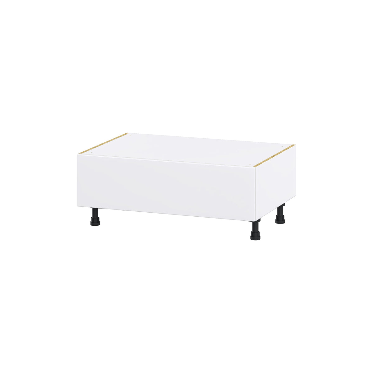 Hugo&Borg Lasalle 36-in W x 14.5-in H x 24-in D Bright White Slab 1-Drawer Base Fully Assembled Cabinet (Flat Panel Style)