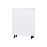 Hugo&Borg Lasalle 24-in W x 34.5-in H x 14-in D Bright White Slab 3-Drawers Base Fully Assembled Cabinet (Flat Panel Slab Style)