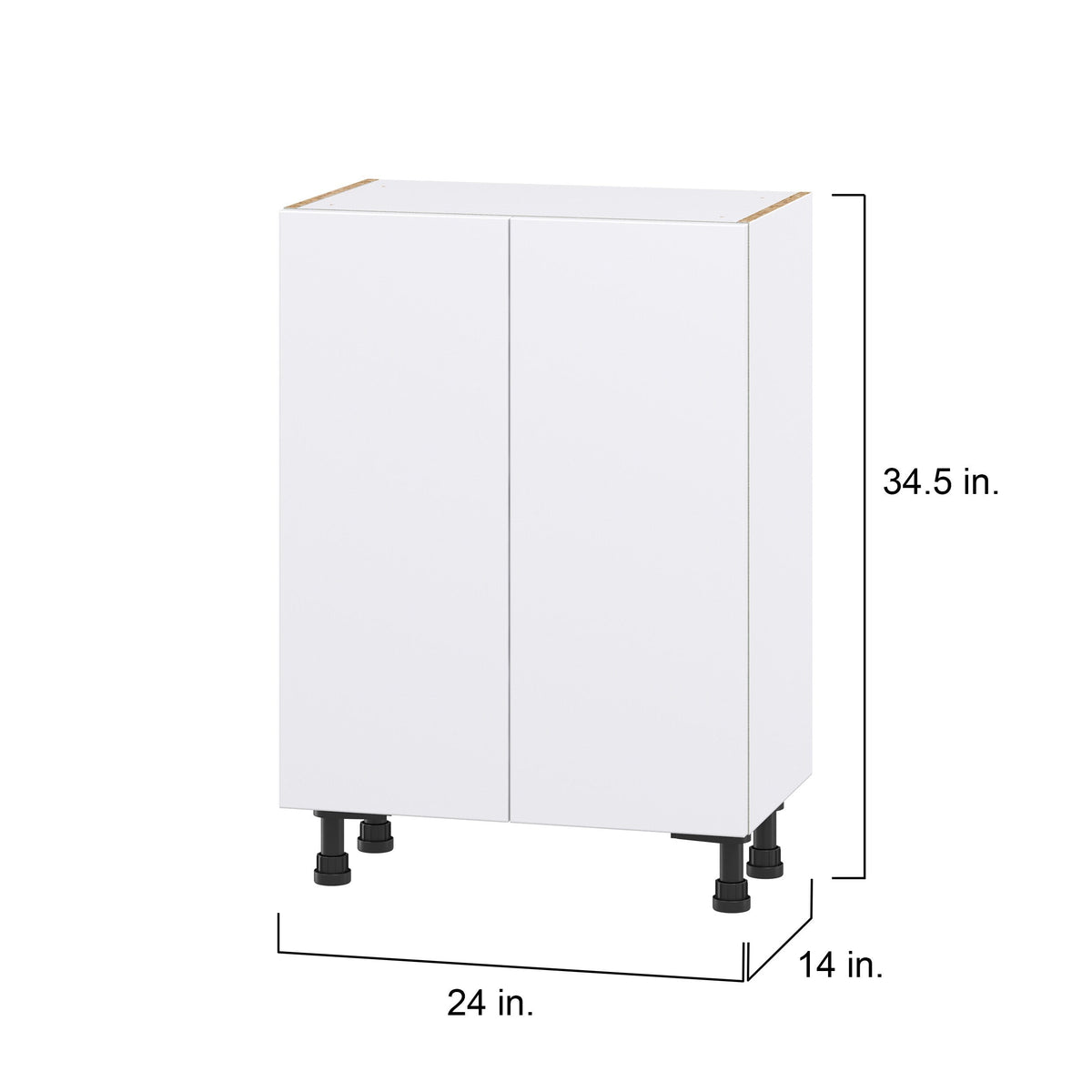 Hugo&Borg Lasalle 24-in W x 34.5-in H x 14-in D Bright White Slab 3-Drawers Base Fully Assembled Cabinet (Flat Panel Slab Style)