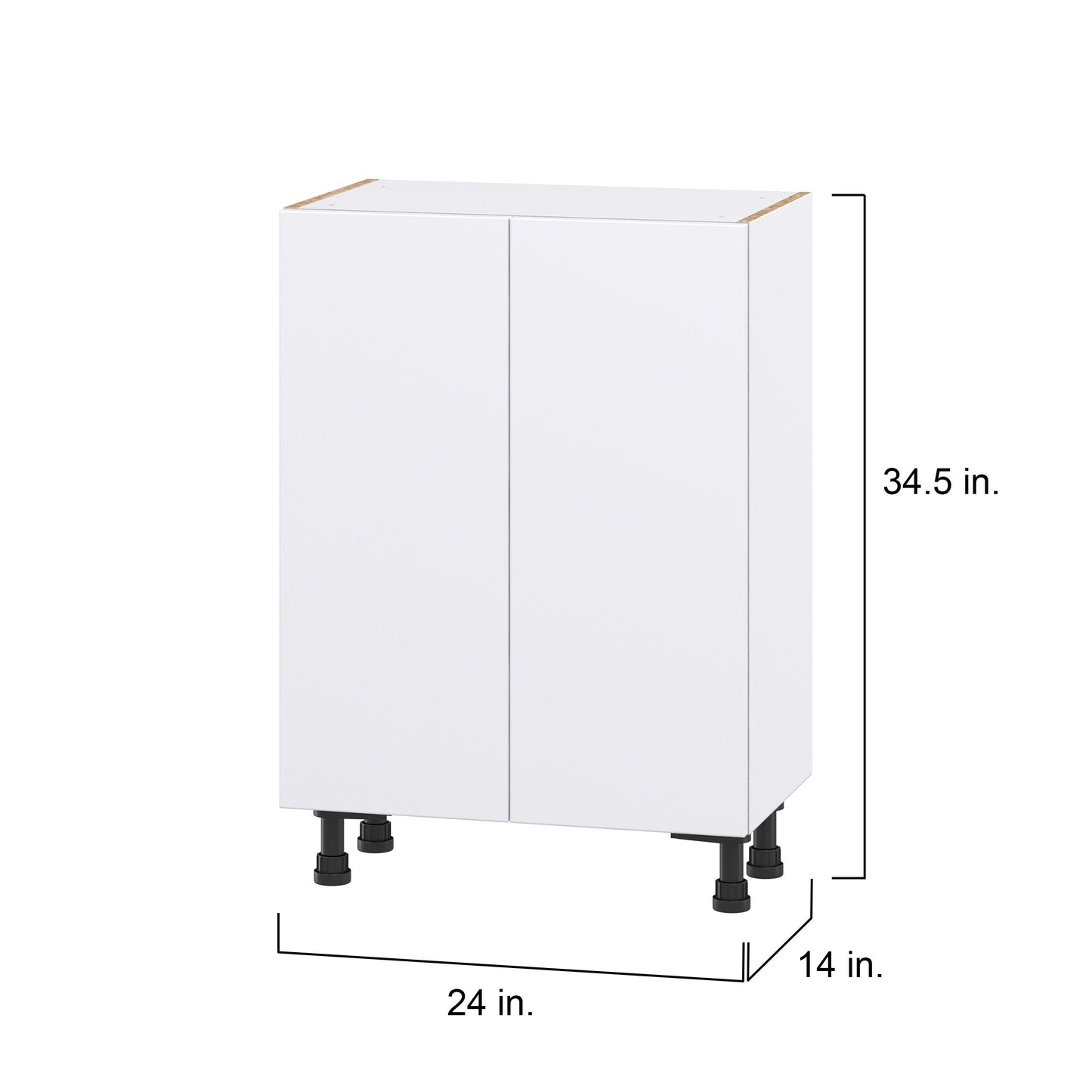 Hugo&Borg Lasalle 24-in W x 34.5-in H x 14-in D Bright White Slab 3-Drawers Base Fully Assembled Cabinet (Flat Panel Slab Style)