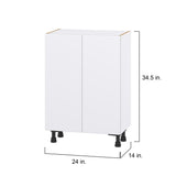 Hugo&Borg Lasalle 24-in W x 34.5-in H x 14-in D Bright White Slab 3-Drawers Base Fully Assembled Cabinet (Flat Panel Slab Style)