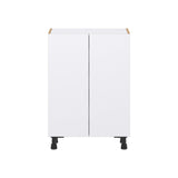 Hugo&Borg Lasalle 24-in W x 34.5-in H x 14-in D Bright White Slab 3-Drawers Base Fully Assembled Cabinet (Flat Panel Slab Style)