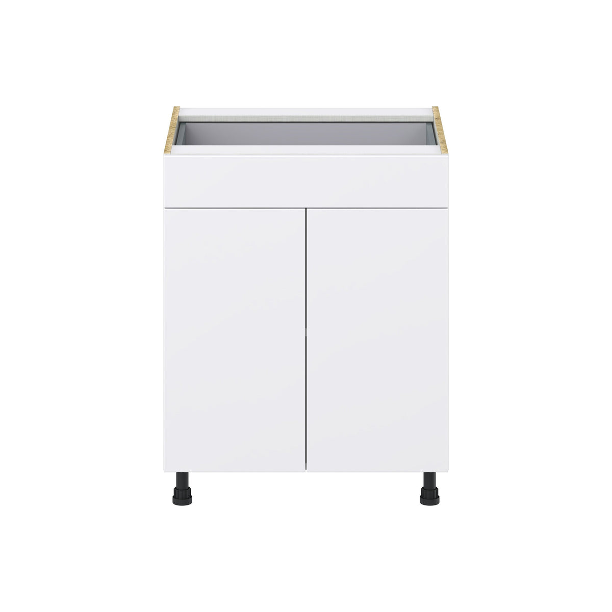 Hugo&Borg Lasalle 27-in W x 34.5-in H x 24-in D Bright White Slab 1-Drawer Base Fully Assembled Cabinet (Flat Panel Slab Style)
