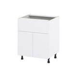 Hugo&Borg Lasalle 27-in W x 34.5-in H x 24-in D Bright White Slab 1-Drawer Base Fully Assembled Cabinet (Flat Panel Slab Style)