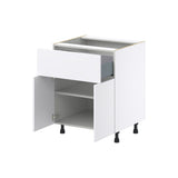 Hugo&Borg Lasalle 27-in W x 34.5-in H x 24-in D Bright White Slab 1-Drawer Base Fully Assembled Cabinet (Flat Panel Slab Style)