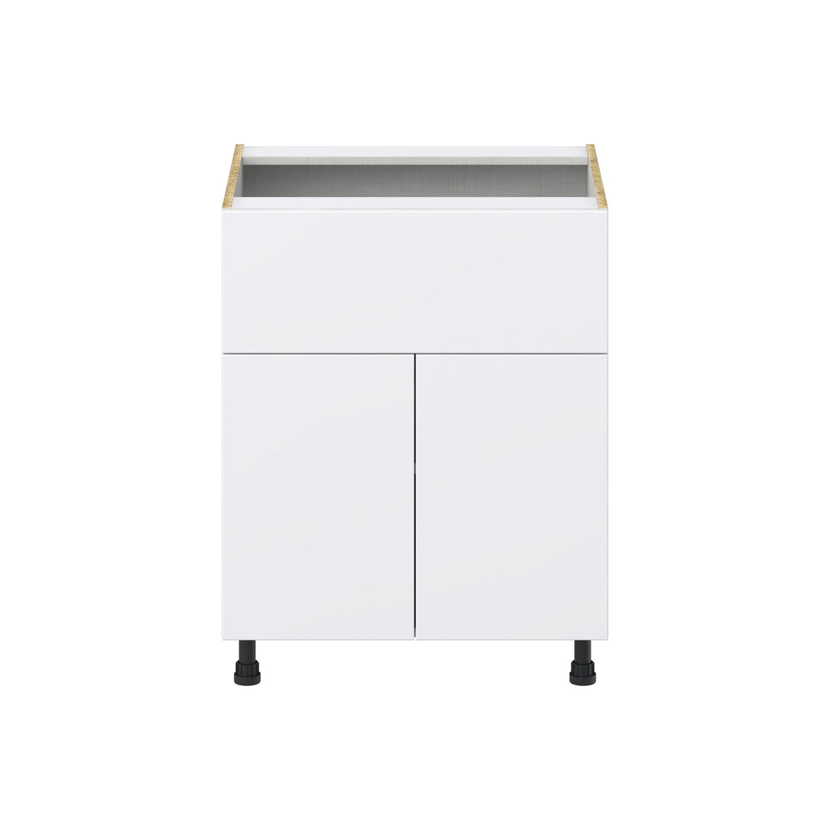 Hugo&Borg Lasalle 27-in W x 34.5-in H x 24-in D Bright White Slab 1-Drawer Base Fully Assembled Cabinet (Flat Panel Slab Style)