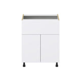 Hugo&Borg Lasalle 27-in W x 34.5-in H x 24-in D Bright White Slab 1-Drawer Base Fully Assembled Cabinet (Flat Panel Slab Style)