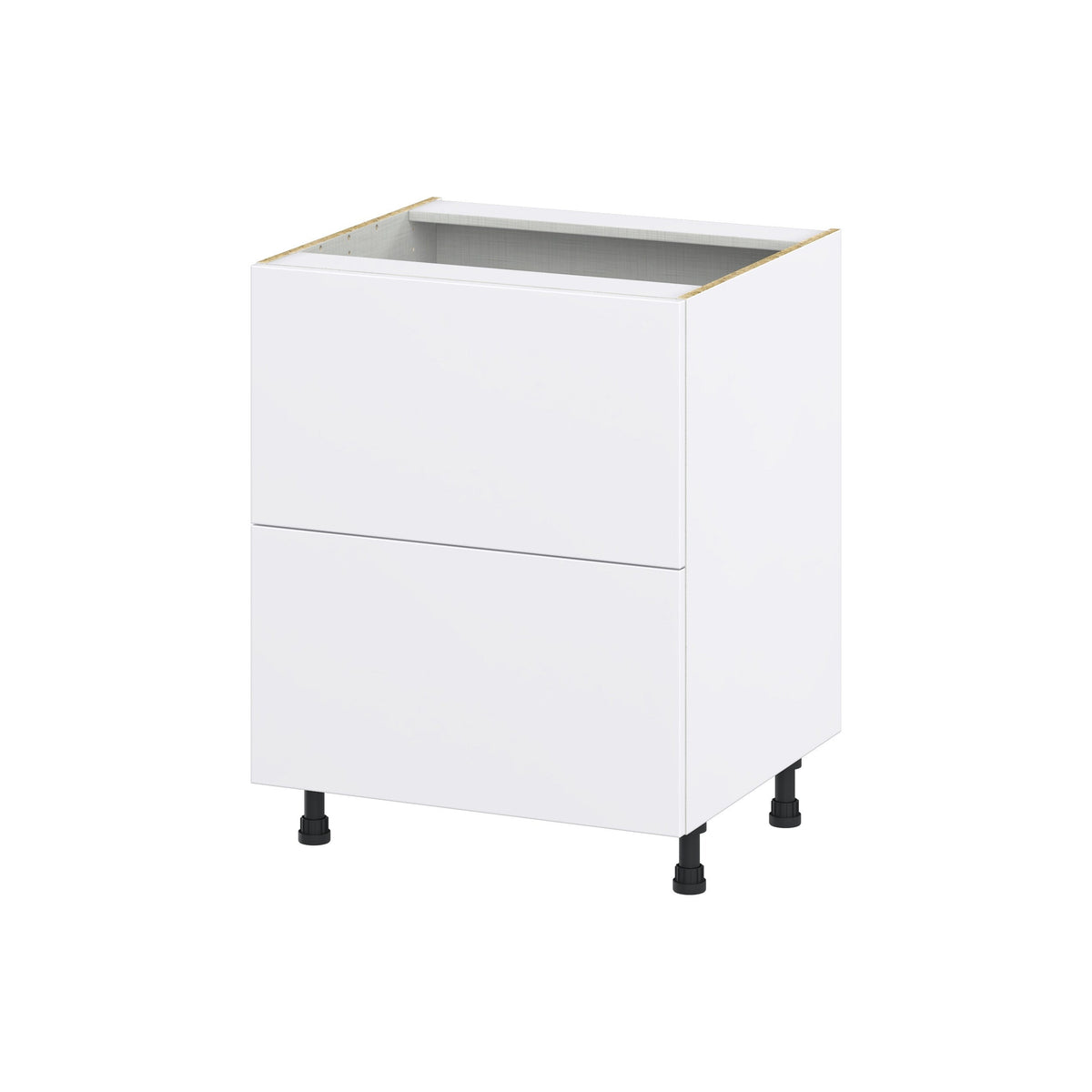 Hugo&Borg Lasalle 27-in W x 34.5-in H x 24-in D Bright White Slab 2-Drawer Base Fully Assembled Cabinet (Flat Panel Style)