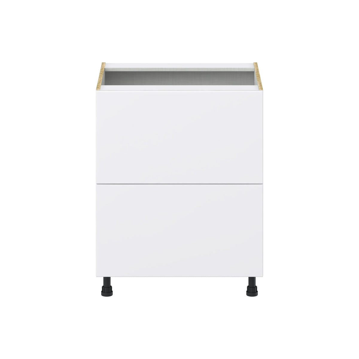 Hugo&Borg Lasalle 27-in W x 34.5-in H x 24-in D Bright White Slab 2-Drawer Base Fully Assembled Cabinet (Flat Panel Style)