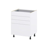 Hugo&Borg Lasalle 27-in W x 34.5-in H x 24-in D Bright White Slab 4-Drawer Base Fully Assembled Cabinet (Flat Panel Style)