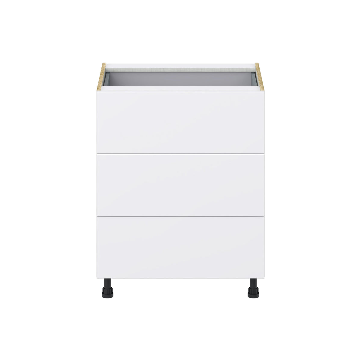 Hugo&Borg Lasalle 27-in W x 34.5-in H x 24-in D Bright White Slab 4-Drawer Base Fully Assembled Cabinet (Flat Panel Style)